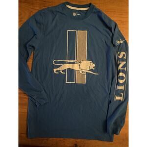 Nike Detroit Lions Long Sleeve T-Shirt Nike Retro Logo Medium NFL